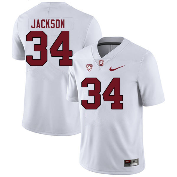 Men #34 Evan Jackson Stanford Cardinal College Football Jerseys Sale-White - Click Image to Close